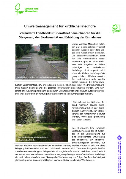 Informationsblatt Umweltmanagement für kirchliche Friedhöfe