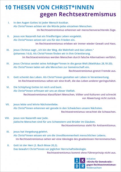 10 Thesen von Christ*innen gegen Rechtsextremismus – Plakat